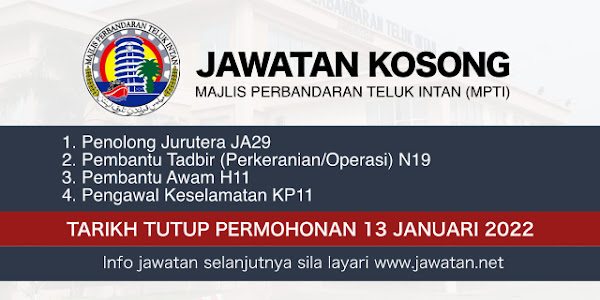 Jawatan Kosong MPTI Januari 2022