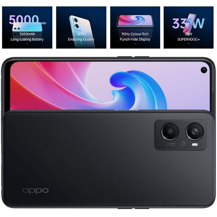 Oppo A96 Phone - Specs: 5000mAh Battery, 256GB ROM, 8GB RAM, 6.59Inch Screen, 8Core, 50MP Rear Cam..