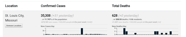 One Month Saint Louis Missouri Covid Stats