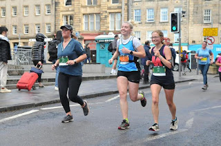 Kez and me running through the Grassmarket.