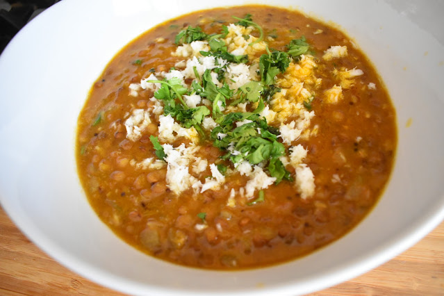 Spicy whole red lentils