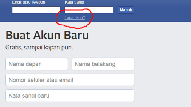 Cara Mengatasi Lupa Kata Sandi FB