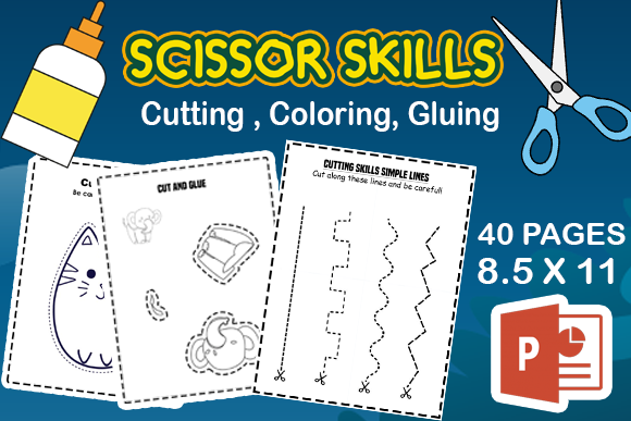 SVG for Cricut Scissor Skills Cutting Practice Sheets cut files for your personal DIY projects