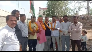 मंसूरी विकास बोर्ड की मांग को लेकर पैदल निकले यात्रियों का कंवलियास में स्वागत किया गया!