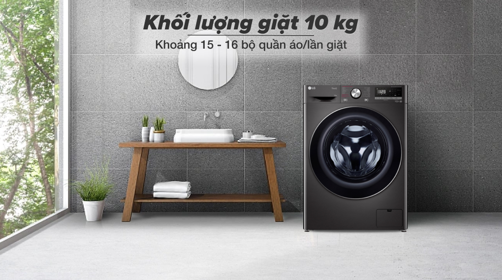 Máy giặt LG Inverter 10 kg FV1410S4B - Khối lượng giặt