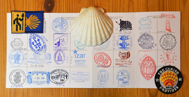 Camino Frances shell patch The Way of St. James pilgrim passport