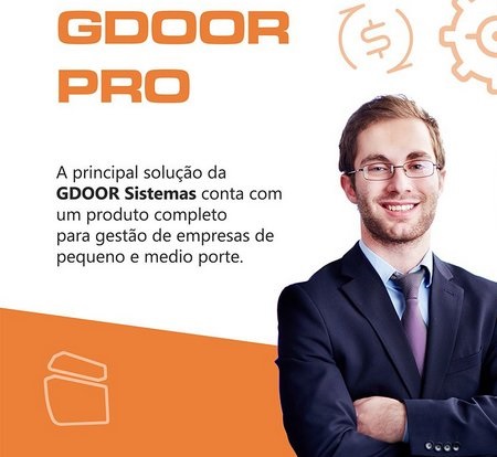 Folder promocional da Gdoor Sistemas
