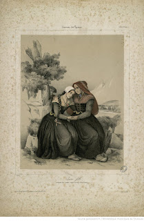 Название :  Jeune fille avouant son premier secret à sa mère (Eaux-Bonnes / Vallée d'Ossau) Автор  :  Gorse, Pierre (1816-1875). Fonction indéterminée
