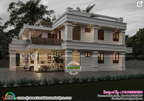 Front elevation design of a contemporary house