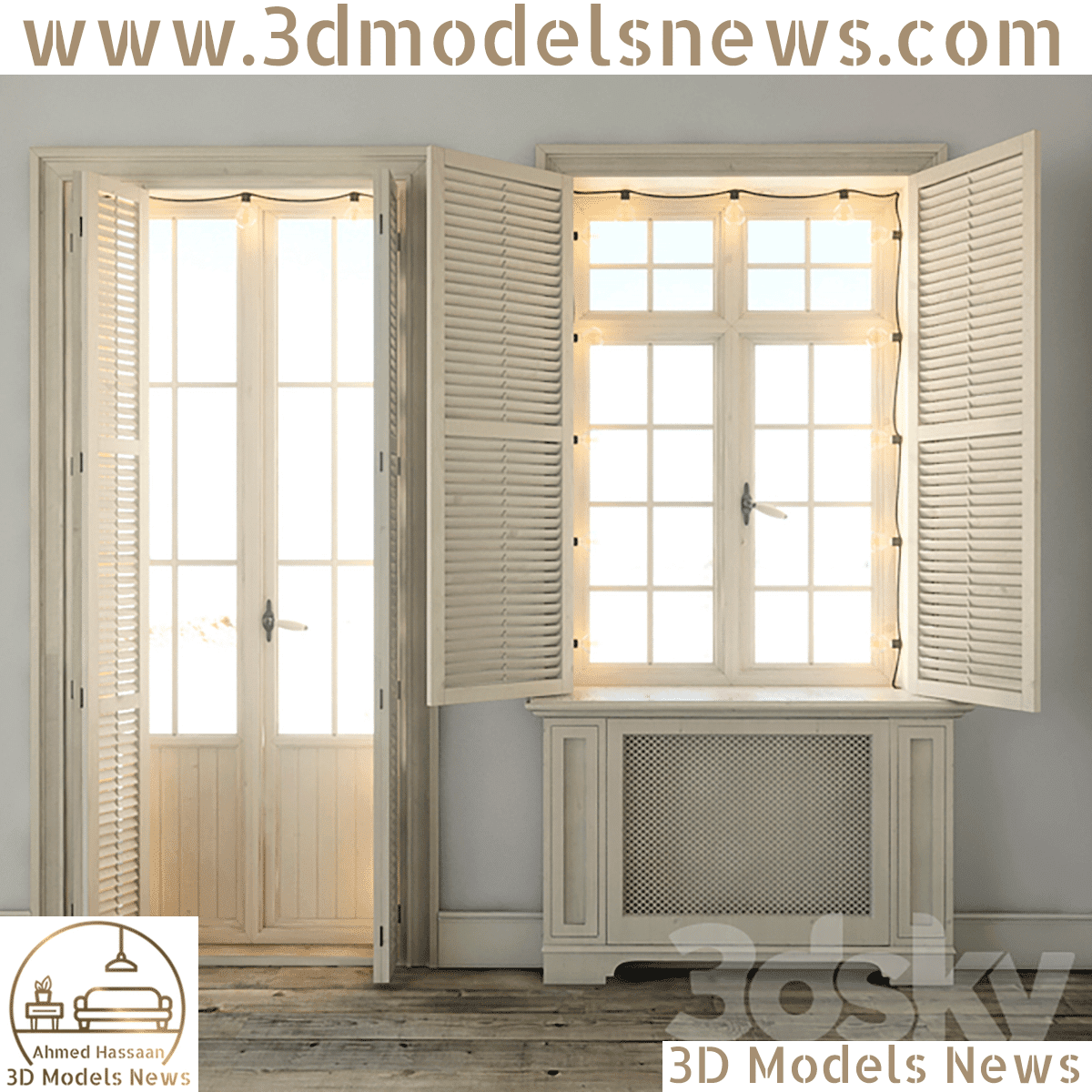 Model Windows With Shutters and Backlight