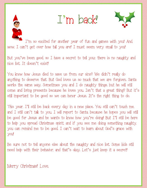 Morgan's Elf on the Shelf Station: Arrival/Goodbye Letters