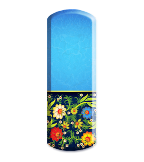 Abecedario Azul con Base con Flores.
