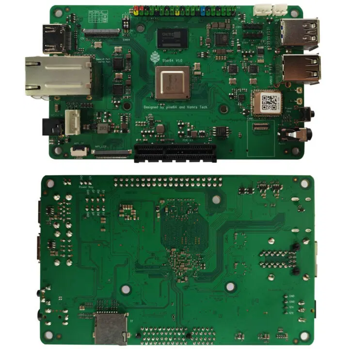 StarFive JH7110 quad-core RISC-V CPU with Imagination GPU will be found in the Pine64 Star64 SBC