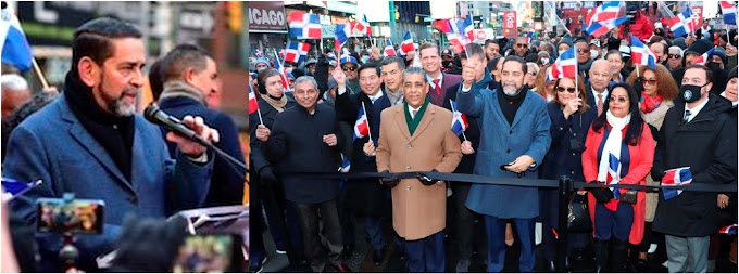  Jáquez define dominicanos en exterior como nuevos héroes de la patria en acto a la independencia en Times Square