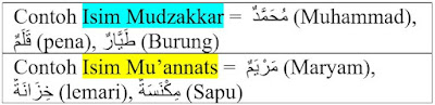 Contoh Isim Mudzakkar dan Isim Mu’annats beserta Pengertiannya