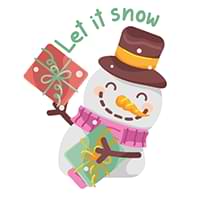 stiker snowman natal dan tahun baru