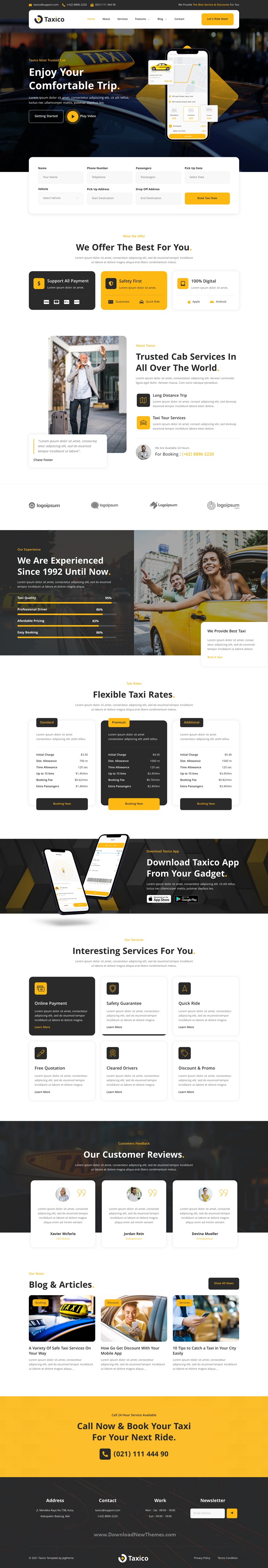 Taxico – Taxi Company & Online Cab Service Elementor Template Kit