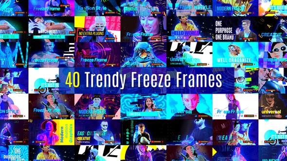 Download Trendy Freeze Frame : After Effects Template