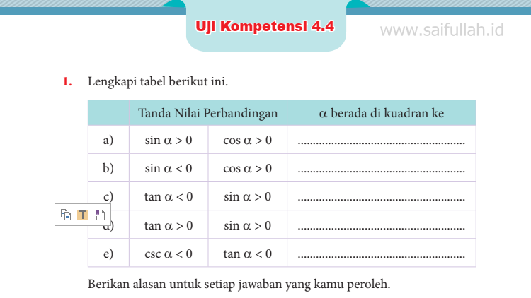 Kunci Jawaban Soal MTK Uji Kompetensi 4.4 Halaman 181- 183 Bab 4 Kelas 10 SMA