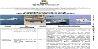 Technical - Mechanical/Electrical/Electronics Engineering Jobs in Indian Coast Guard