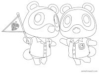 Animal Crossing Timmy and Tommy coloring page