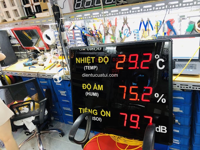Đồng hồ led đo nhiệt độ độ ẩm - Đo độ ồn Decibel
