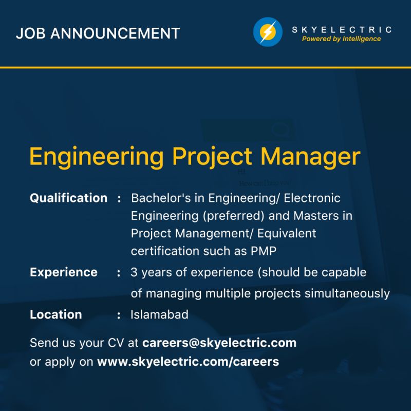 Sky Electric Pvt Ltd Jobs Engineering Project Manager