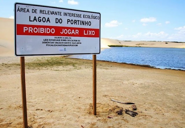 Semar realiza instalação de placas de sinalização na Lagoa do Portinho