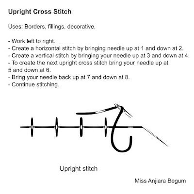 Upright cross stitch