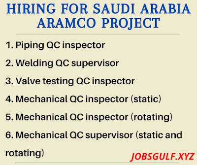 Hiring for Saudi Arabia Aramco project
