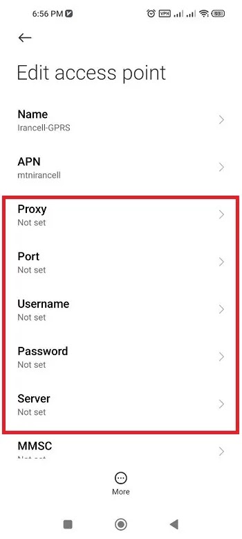 Proxy، Port و Username و Password