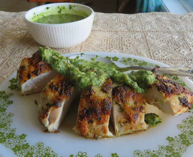 Grilled Chicken Breasts with Chimichurri Sauce