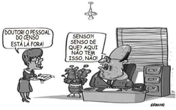 O efeito de humor presente no cartum ocorre em razão de aspectos semânticos referentes ao uso de palavras