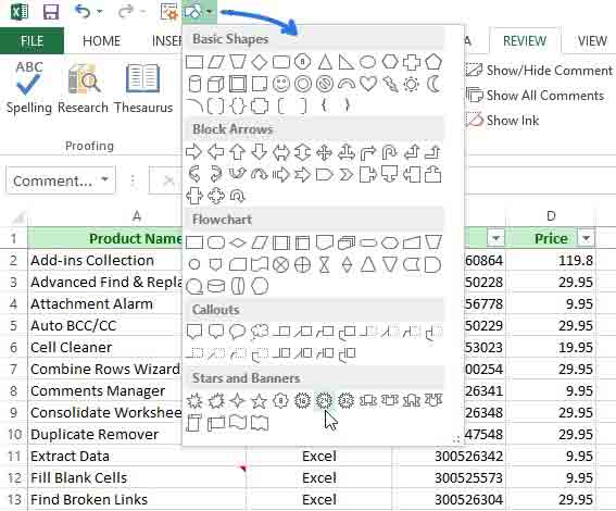 تغيير تنسيق تعليق Excel