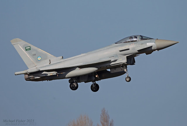 1019 Typhoon F.2 From the Royal Saudi Air Force seen Landin RAF Waddington