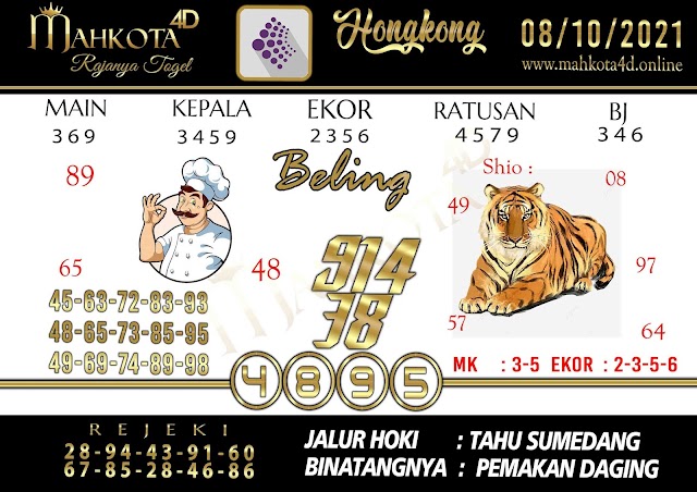 Syair Prediksi Jitu Hongkong Pools - Togel HK Jum'at, 08 - Oktober - 2021