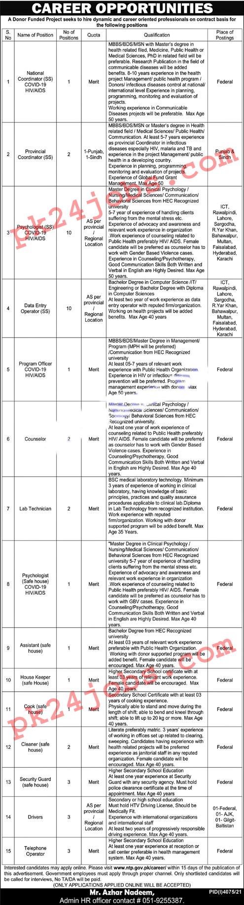 NTP Jobs 2022 – Latest Jobs 2022