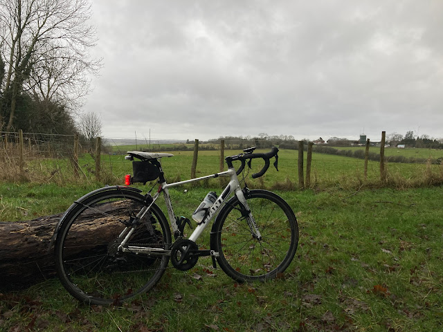 road bike grey clouds