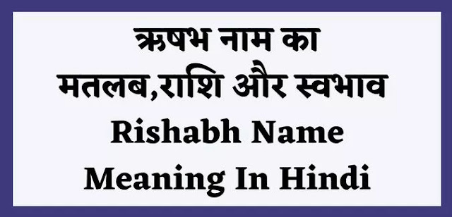 rishabh name meaning in hindi