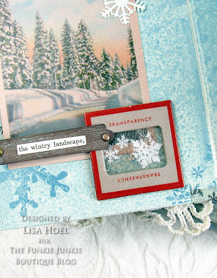 Lisa Hoel for the Funkie Junkie Boutique - Icy & Cold Challenge  #creativejuicefreshsqueezed #eileenhull #tim_holtz #sizzix #mymakingstory #winter