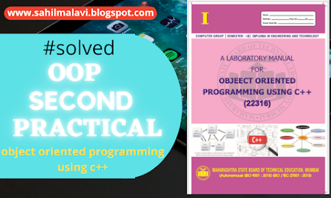 OOP solved 2nd practical -best Quality pdf | Object Oriented Programming using c++ (22316) 