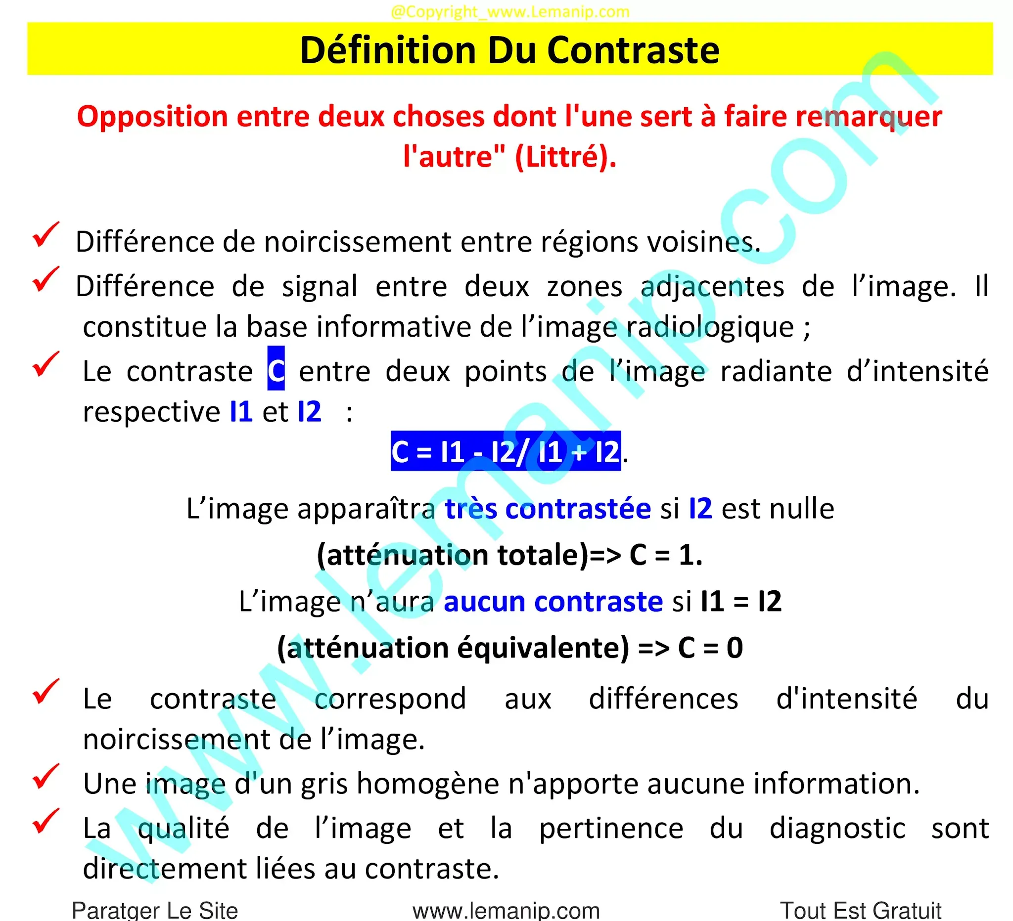 Définition Du Contraste