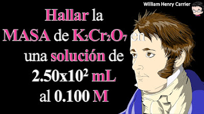 Determine cuantos gramos de solución de dicromato de potasio (K2Cr2O7) al 0.100 molar se necesitan para preparar una solución con un volumen total de 2.50 x 102 ml.