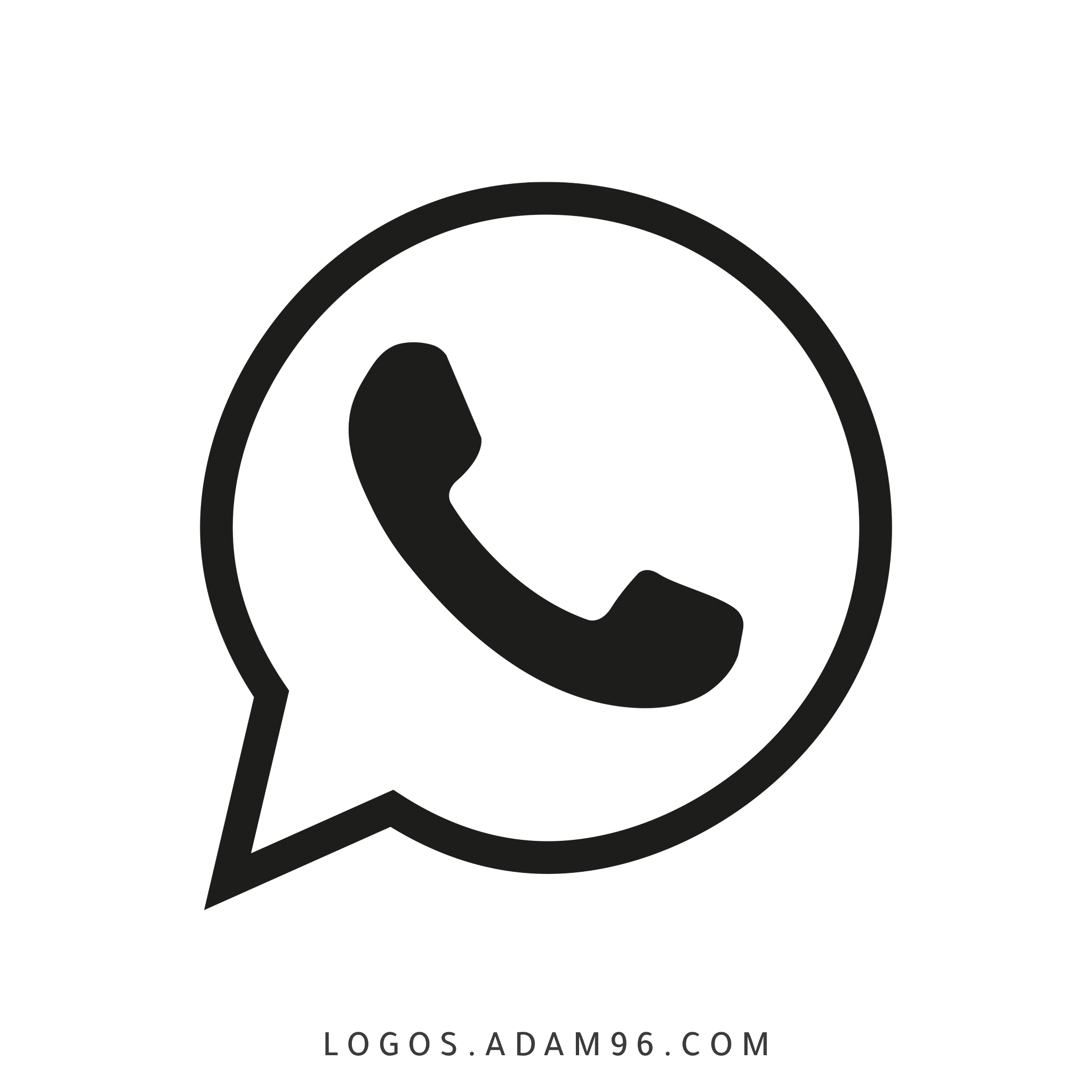 Whatsapp Logo Black and White transparent PNG - PDF