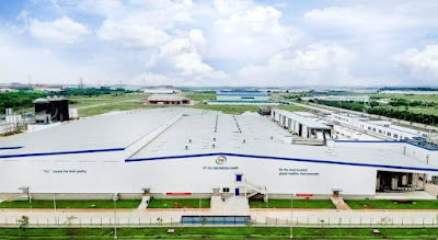 View of the Yili Indonesia Dairy Production Base buildings.