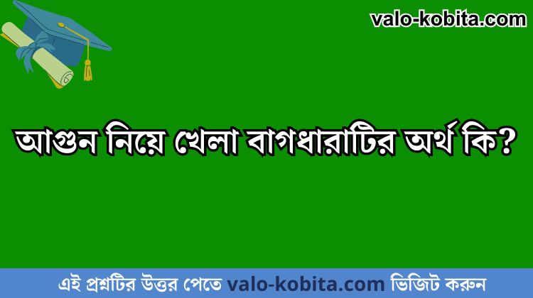 আগুন নিয়ে খেলা বাগধারাটির অর্থ কি?