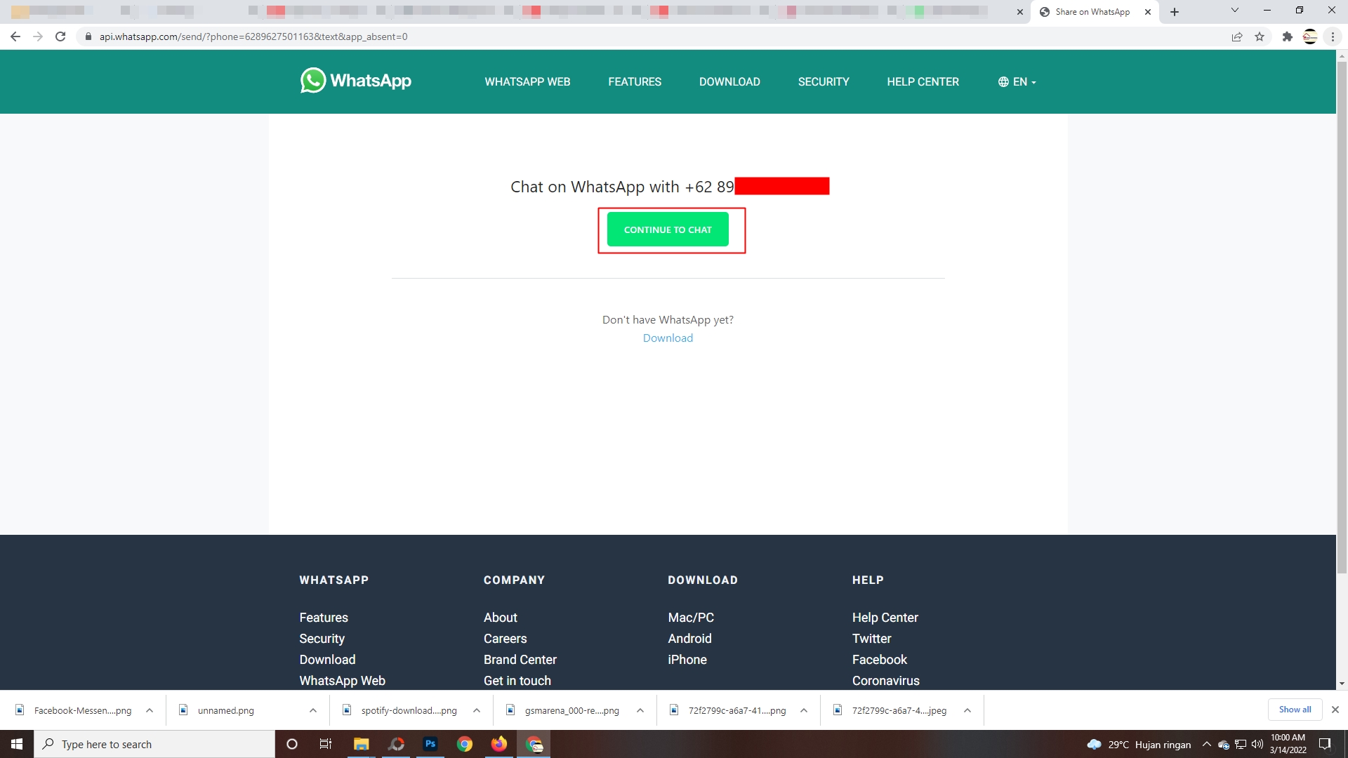 How to Send Chat on WhatsApp Web Without Saving Mobile Number 1