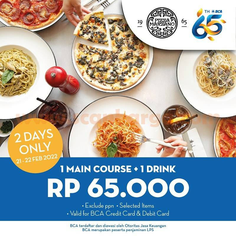 Promo PIZZA MARZANO HUT BCA 65 – Harga Paket Spesial hanya Rp. 65.000