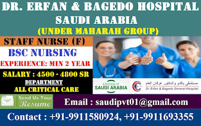 Urgently Required Nurses for Dr. Erfan & Bagedo General Hospital, Saudi Arabia Under Maharah Group