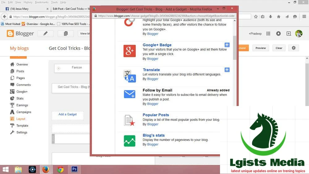 Add a Gadget to Blogger